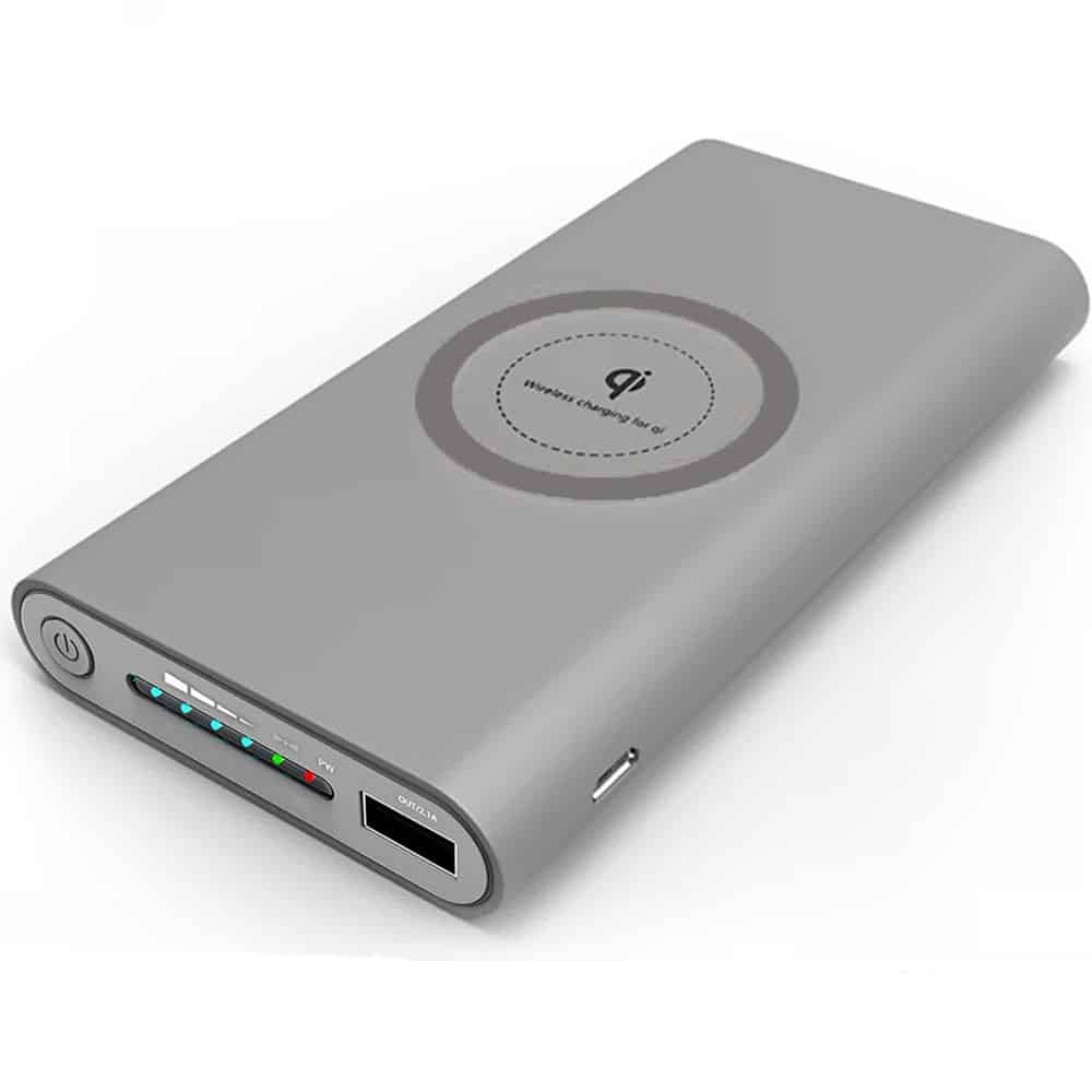 aan de andere kant, karton jazz 4XEM Fast Wireless Charging Power Banks with a 10000mAh Capacity Gray