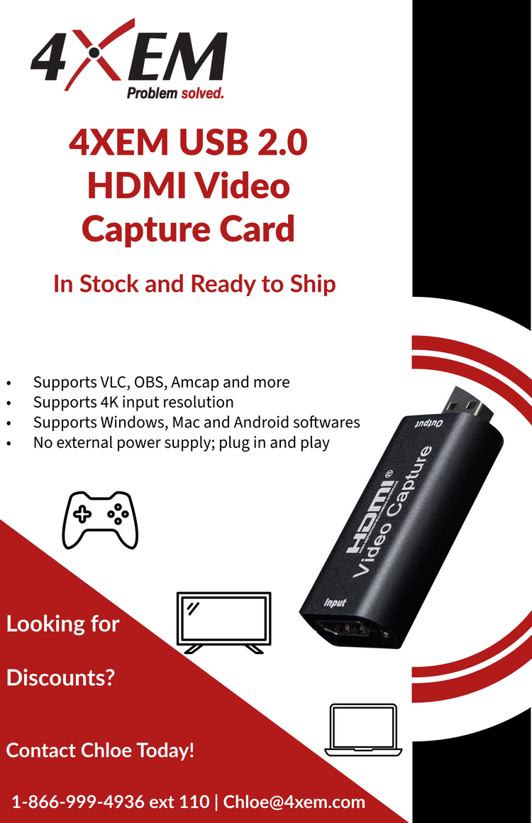 Product Spotlight: 4XEM USB 2.0 HDMI Video Capture Card