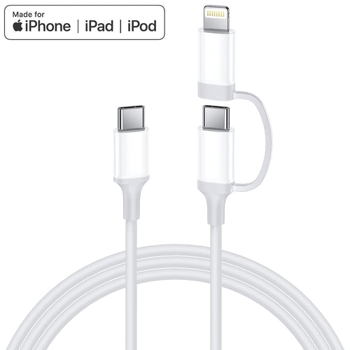 4XEM 2 in 1 3ft USB-C to USB-C + Lightning Cable