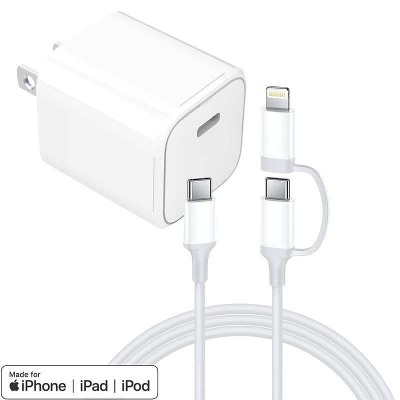 Load image into Gallery viewer, 4XEM 35W 3FT 2-in-1 USB-C with Lightning Adapter Charging Kit
