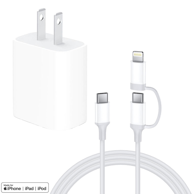 Load image into Gallery viewer, 4XEM 45W 3FT 2-in-1 USB-C with Lightning Adapter Charging Kit
