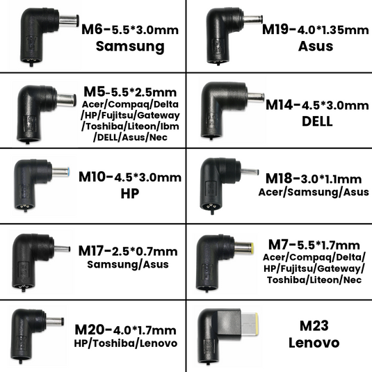 4XEM 45W Universal Laptop Charger with 10 interchangeable tips