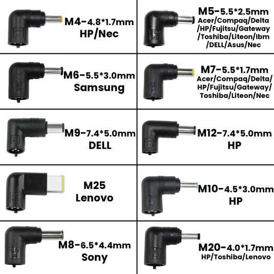 4XEM 65W Universal Laptop Charger with 10 interchangeable tips