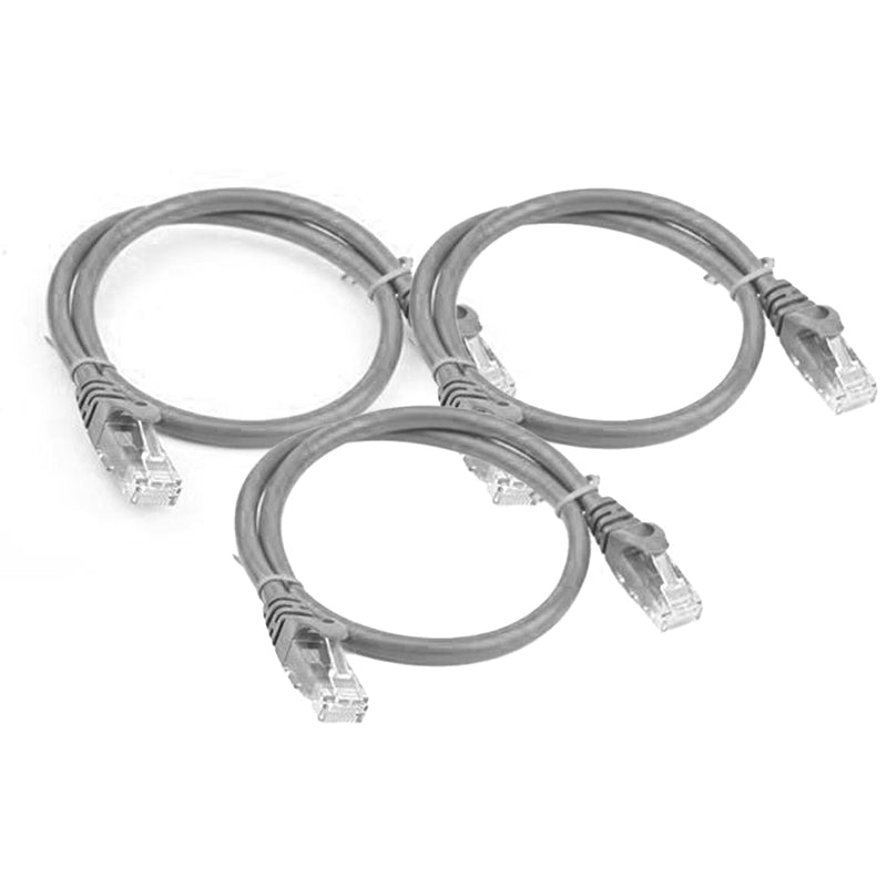 Load image into Gallery viewer, 4XEM 1FT Cat5e Molded RJ45 UTP Network Patch Cable Gray – 3 Pack
