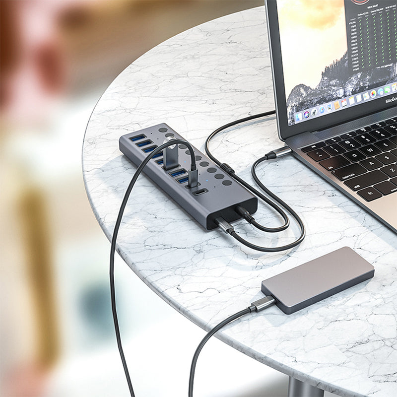 Load image into Gallery viewer, 4XEM 10-in-1 Multi Port USB 3.0 Power Hub
