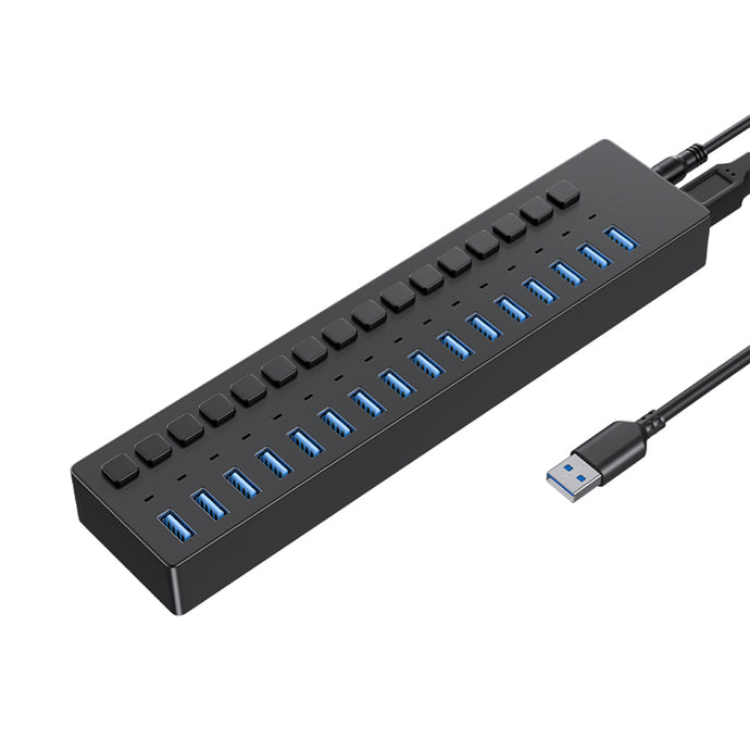 4XEM 16 Port USB 3.0 Power Switch Data Transfer Hub