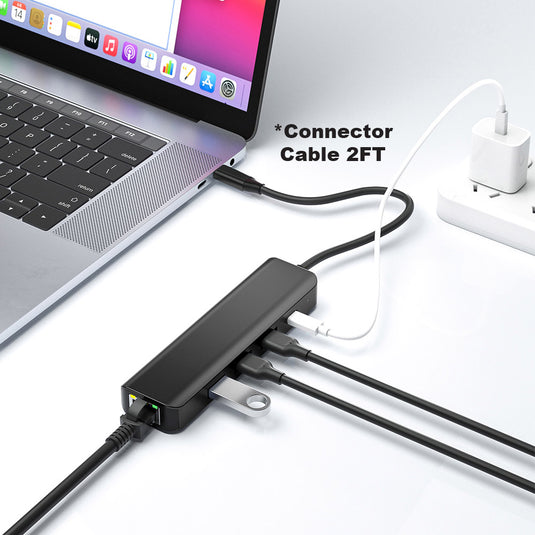 4XEM USB 3.0 5-in-1 Ethernet, USB-A and USB-C Docking Station with Power Delivery