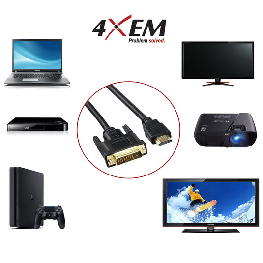 4XEM HDMI to DVI-D Cable 10ft