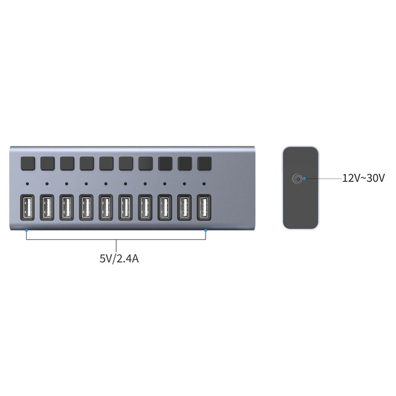 Load image into Gallery viewer, 4XEM 10-in-1 USB 3.0 Charging Hub
