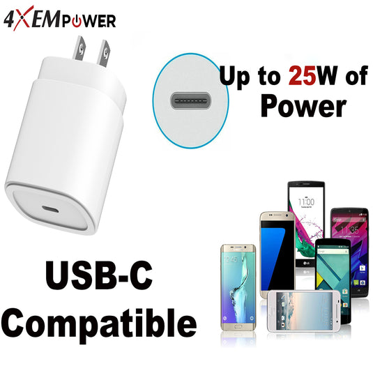 4XEM 25W 6FT iPhone Compatible Charger Combo Kit (White) – MFi Certified