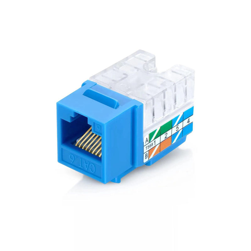 Load image into Gallery viewer, 4XEM 10 pack Cat6A RJ45 Keystone Jack 110-Type Blue
