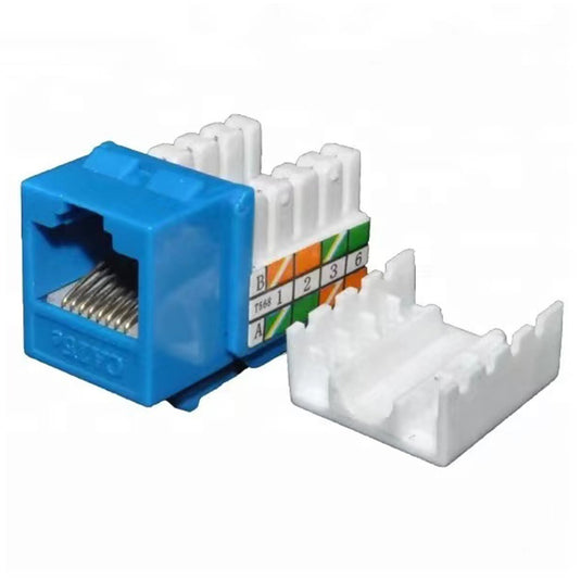 4XEM 10 pack Cat6A RJ45 Keystone Jack 110-Type Blue