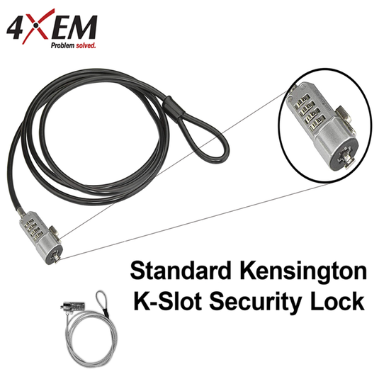 4XEM Laptop Combination Lock- 6FT (Black)