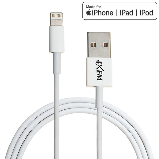 4XEM 6ft 2m Lightning cable for Apple iPhone, iPad, iPod - MFi Certified
