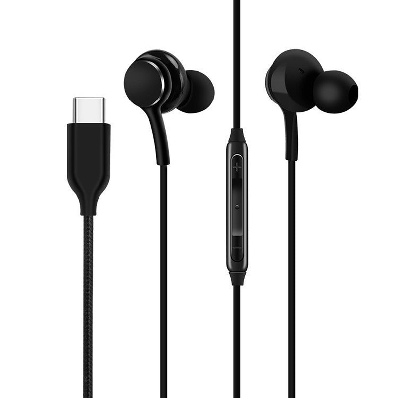 Load image into Gallery viewer, 4XEM USB-C Earphones with Mic and Volume Control Black
