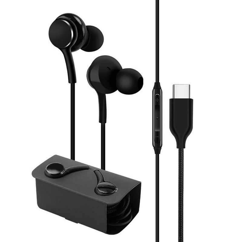 Load image into Gallery viewer, 4XEM USB-C Earphones with Mic and Volume Control Black
