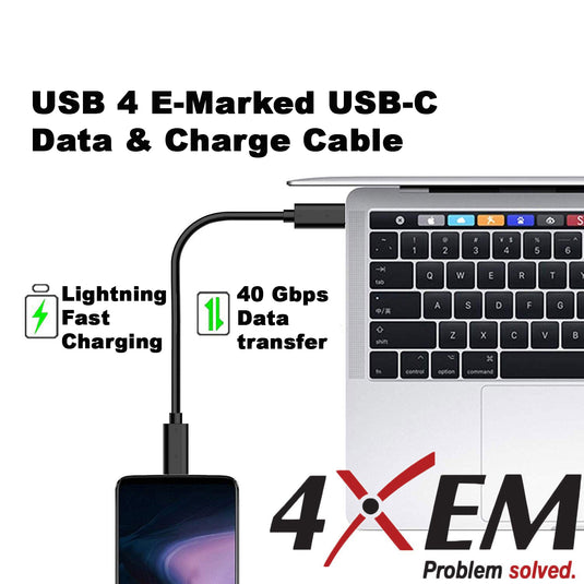 4XEM USB-C to C 40 Gigabit 200CM/2M Cable