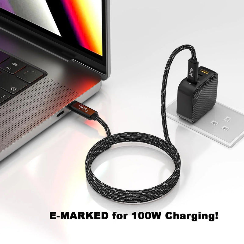 Load image into Gallery viewer, 4XEM Nylon Braided USB-C to C 40 Gigabit 80CM/0.80M Cable
