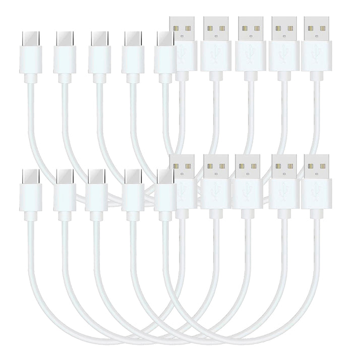 4XEM 10 Pack 1FT USB-A to USB-C Cable – White