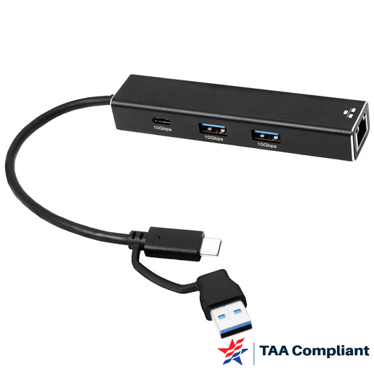 4XEM 3 Port USB-C and A with 2.5Gbps Ethernet Hub – TAA