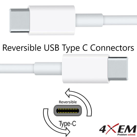 4XEM 3FT USB-C to USB-C Economy cable compatible for iPhone 15 & iPhon