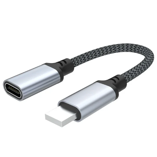 4XEM USB 2.0 Type-C Female to 8-pin Lightning Male 10cm Adapter Cable