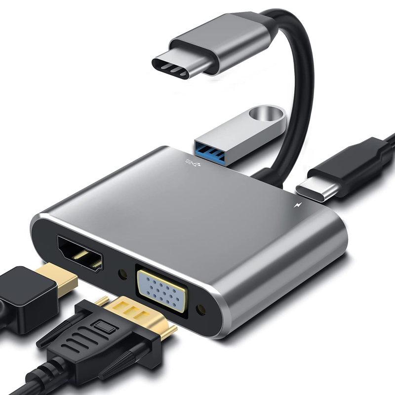 Load image into Gallery viewer, 4XEM 4-in-1 HDMI, VGA, Power Delivery USB-C Hub
