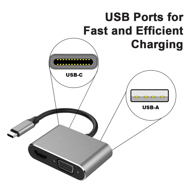 Load image into Gallery viewer, 4XEM 4-in-1 HDMI, VGA, Power Delivery USB-C Hub
