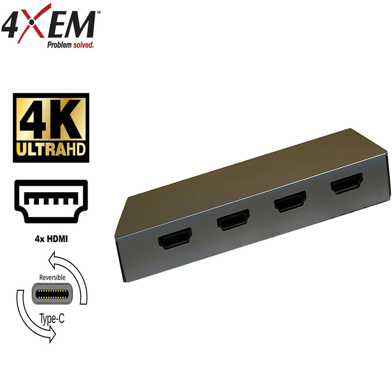 Load image into Gallery viewer, 4XEM 6-in-1 4 HDMI port USB-C Hub
