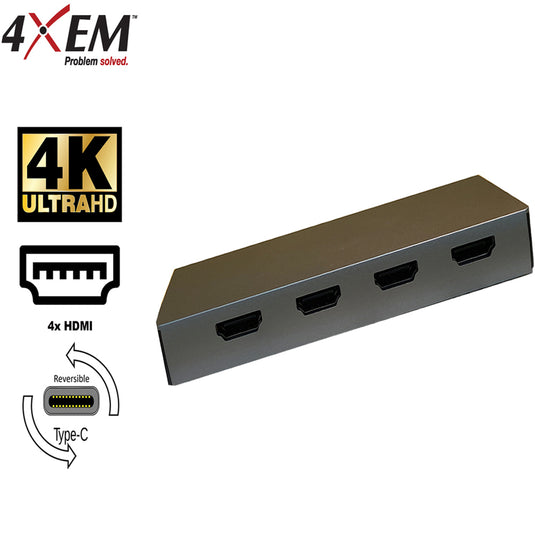 4XEM 6-in-1 4 HDMI port USB-C Hub