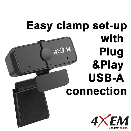 4XEM 2K 1080P HD 3MP Mega Pixel Webcam