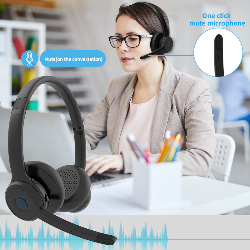 Load image into Gallery viewer, 4XEM Bluetooth Wireless Office Dual Speaker Headset
