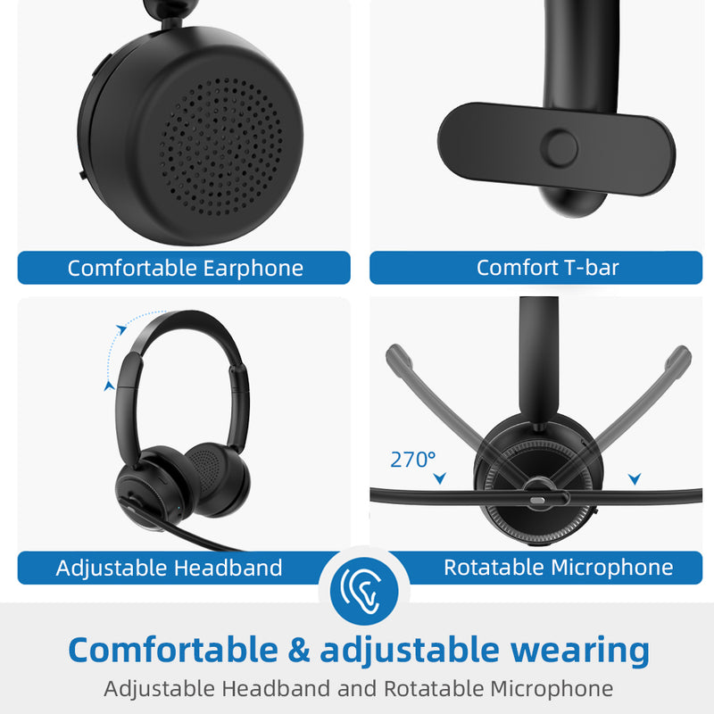 Load image into Gallery viewer, 4XEM Bluetooth Wireless Office Interchangeable Single and Dual Speaker Headset
