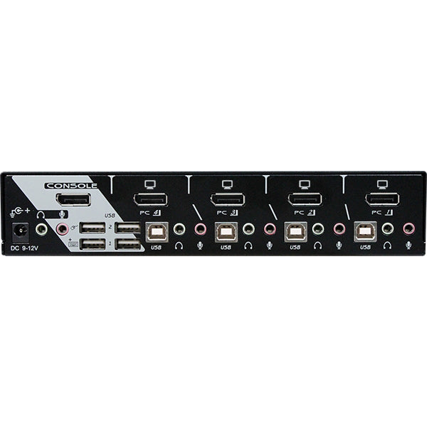 4XEM 4 Port 4K DisplayPort KVM Switch with USB 2.0 - TAA