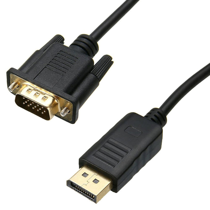 4XEM 1FT DisplayPort To VGA Adapter Cable - Black