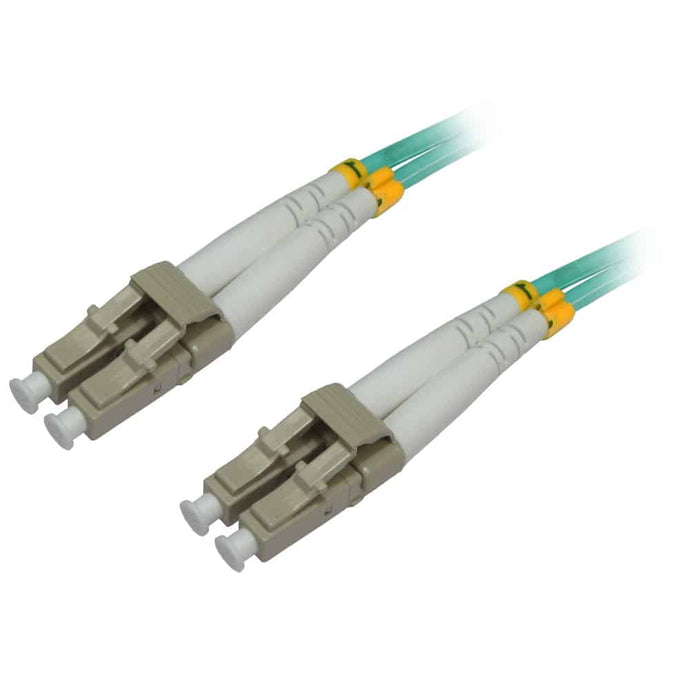 4XEM 20M/66FT AQUA Multimode LC To LC 50/125 Duplex Fiber Optic Patch Cable