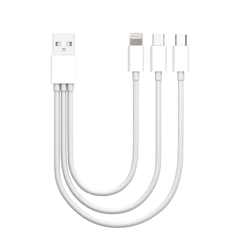 Load image into Gallery viewer, 4XEM 3 in 1 multi function fast charging cable for Apple, Android and USB-C interface.
