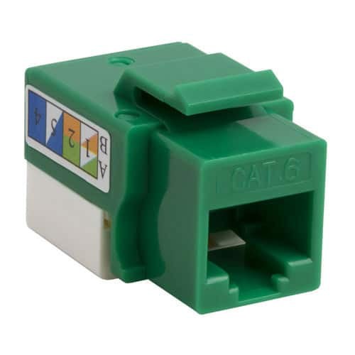 4XEM Cat6 RJ45 Keystone Jack UTP 110-Type Green