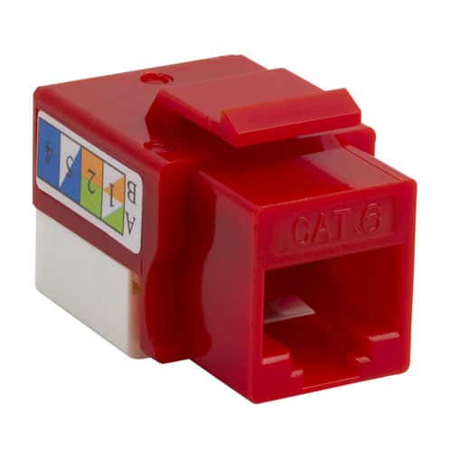 4XEM Cat6 RJ45 Keystone Jack UTP 110-Type Red