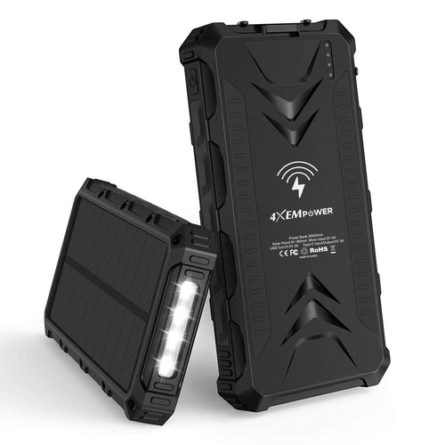 4XEM Mobile Solar Charger Black