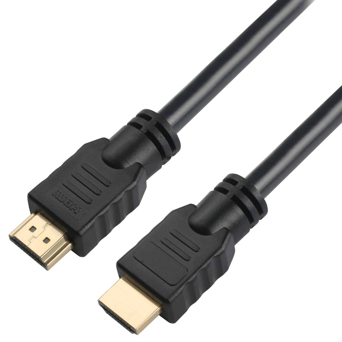 Two 4K 2K video capable HDMI Cables with gold plated connectors against a white background