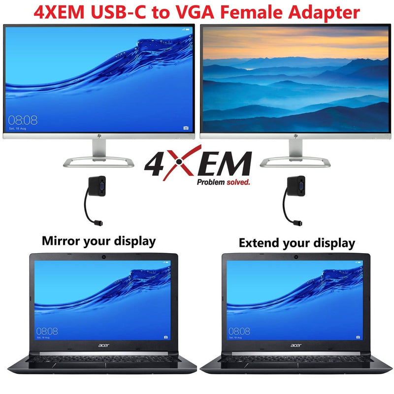 Load image into Gallery viewer, 4XEM USB-C to VGA Adapter - White 10 inch
